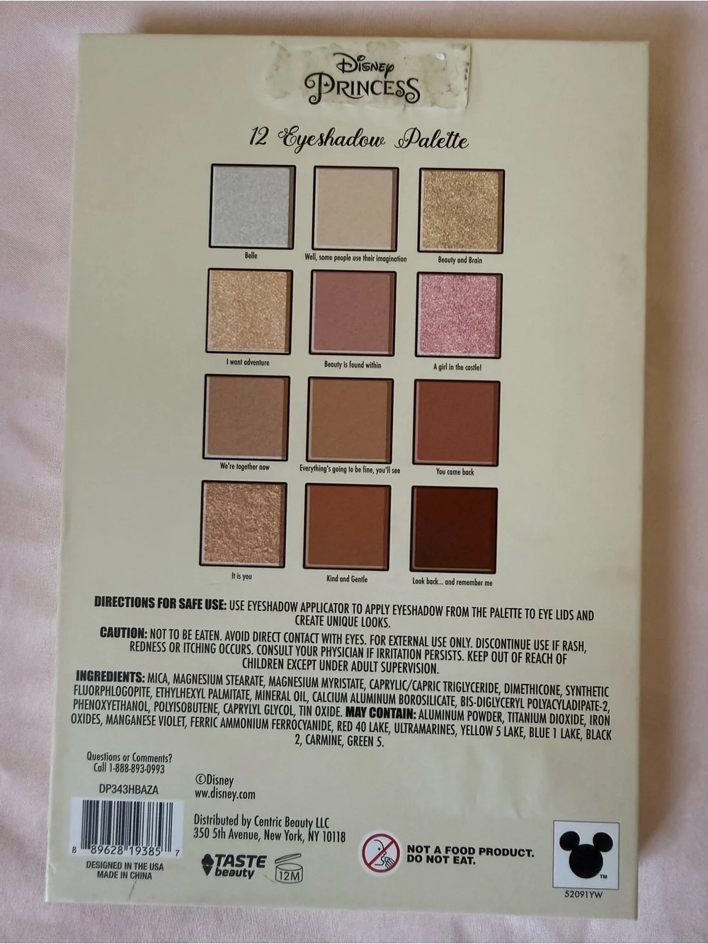 Disney Princess Belle Eyeshadow Palette - Yellow Gold Artwork